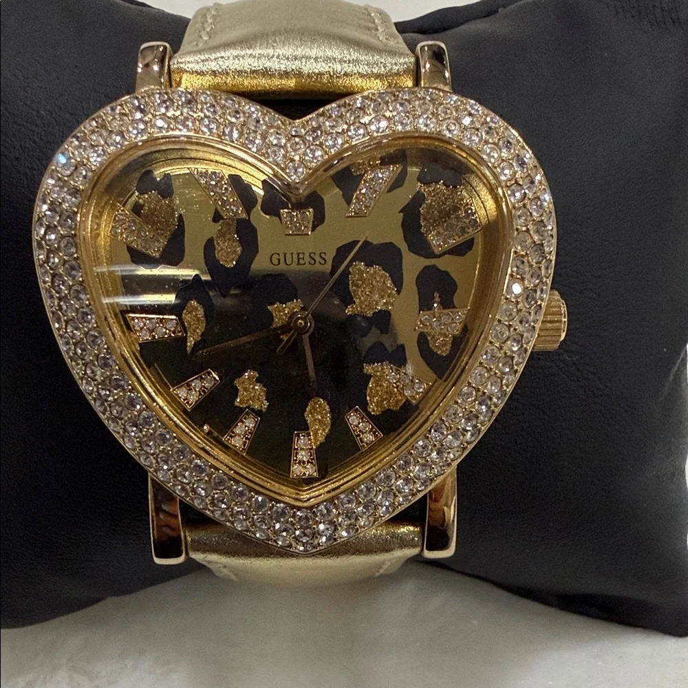 Guess Gold Heart Women's Watch with Sparkling Accents